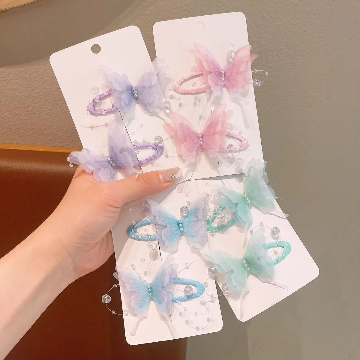 Ethereal Butterfly Hair Clips for Kids – Princess Side Bangs BB Clips, Non-Slip Snap Clips for Toddler Girls, Gentle on Fine Hair, Perfect for Back-of-Head Flyaways and Daily Styling